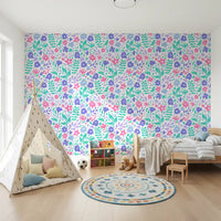 Abstract Beschilderd Weidebloem Behang
