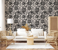 Ink Blossom Garden Wallpaper⁠