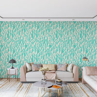 Minimalistisk teal botanisk bølgetapet⁠