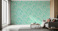 Minimalistisk teal botanisk bølgetapet⁠