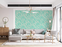 Minimalistisk teal botanisk bølgetapet⁠