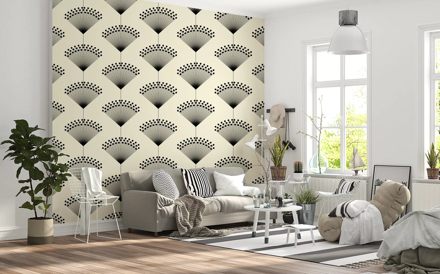 Minimalistisk Fanburst Geometrisk Tapet⁠