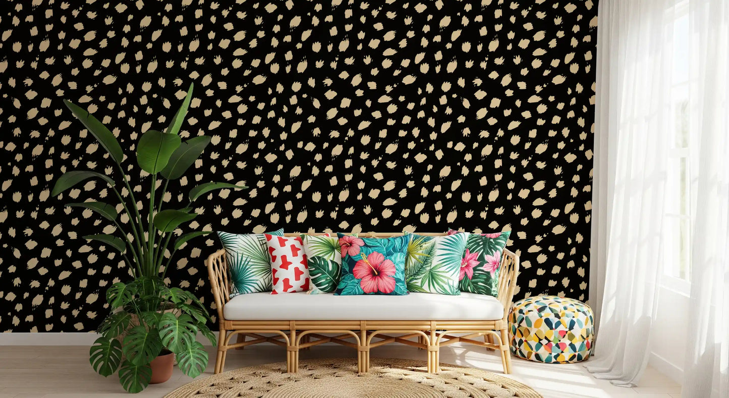 Papier peint motif taches d'encre abstraites⁠