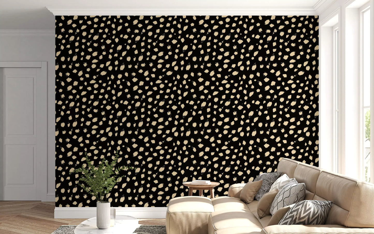 Papier peint motif taches d'encre abstraites⁠