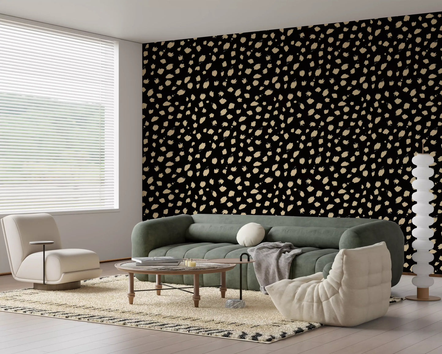 Papier peint motif taches d'encre abstraites⁠