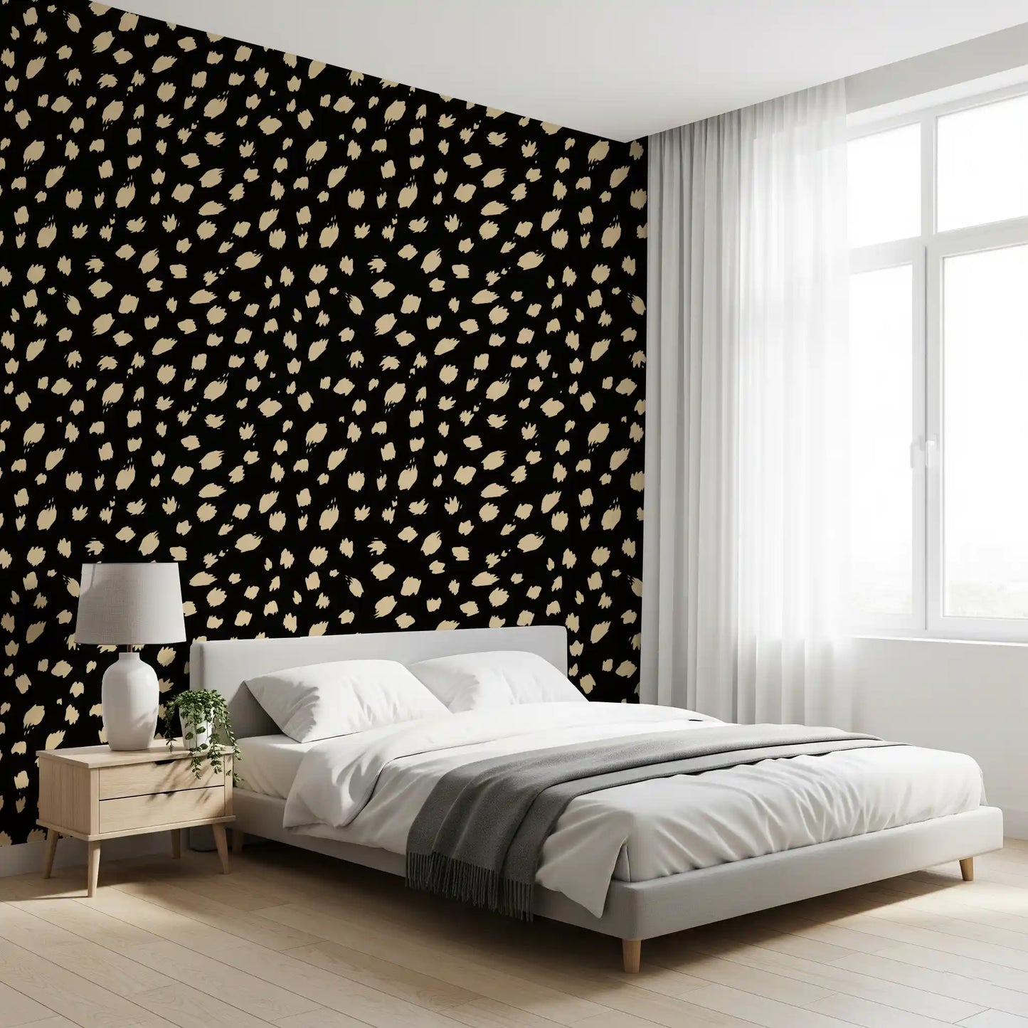 Papier peint motif taches d'encre abstraites⁠