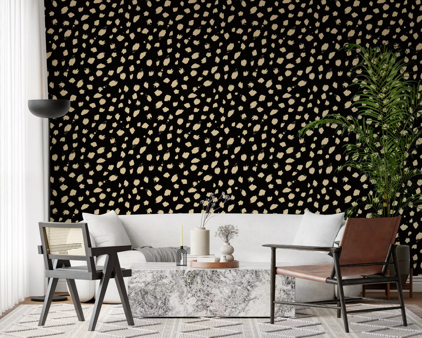Papier peint motif taches d'encre abstraites⁠