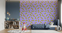 Papier peint imprimé banane pop jaune joyeux