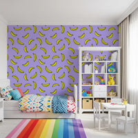 Papier peint imprimé banane pop jaune joyeux