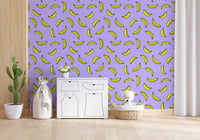 Papier peint imprimé banane pop jaune joyeux