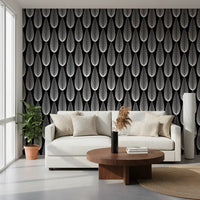 Papier peint à motif linéaire goutte d'eau minimaliste⁠