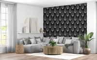 Papier peint à motif linéaire goutte d'eau minimaliste⁠