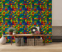 Abstrakt Farverigt Kapsel Mosaik Tapet