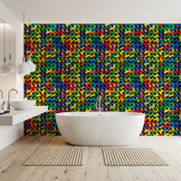 Abstrakt Farverigt Kapsel Mosaik Tapet