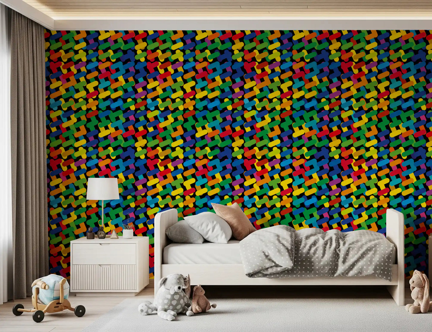 Abstrakt Farverigt Kapsel Mosaik Tapet