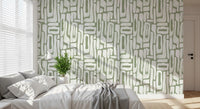 Sage Green Organisk Abstrakte Former Tapet