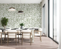 Sage Green Organisk Abstrakte Former Tapet