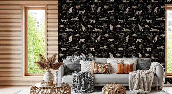 Leopard Skitse Savanne Tapet⁠