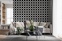Monochrome Blumenranken Tapete
