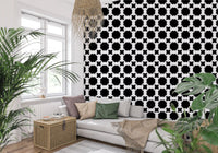 Monochrome Blumenranken Tapete