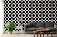 Monochrome Blumenranken Tapete