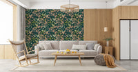 Tapete mit botanischem Blattsilhouetten-Motiv „Midnight Garden“