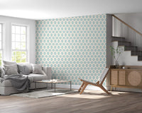 Nordic Interlocking Diamond Lattice Wallpaper⁠