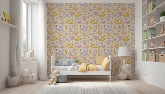 Abstrakte organiske former inspireret af Matisse tapet⁠