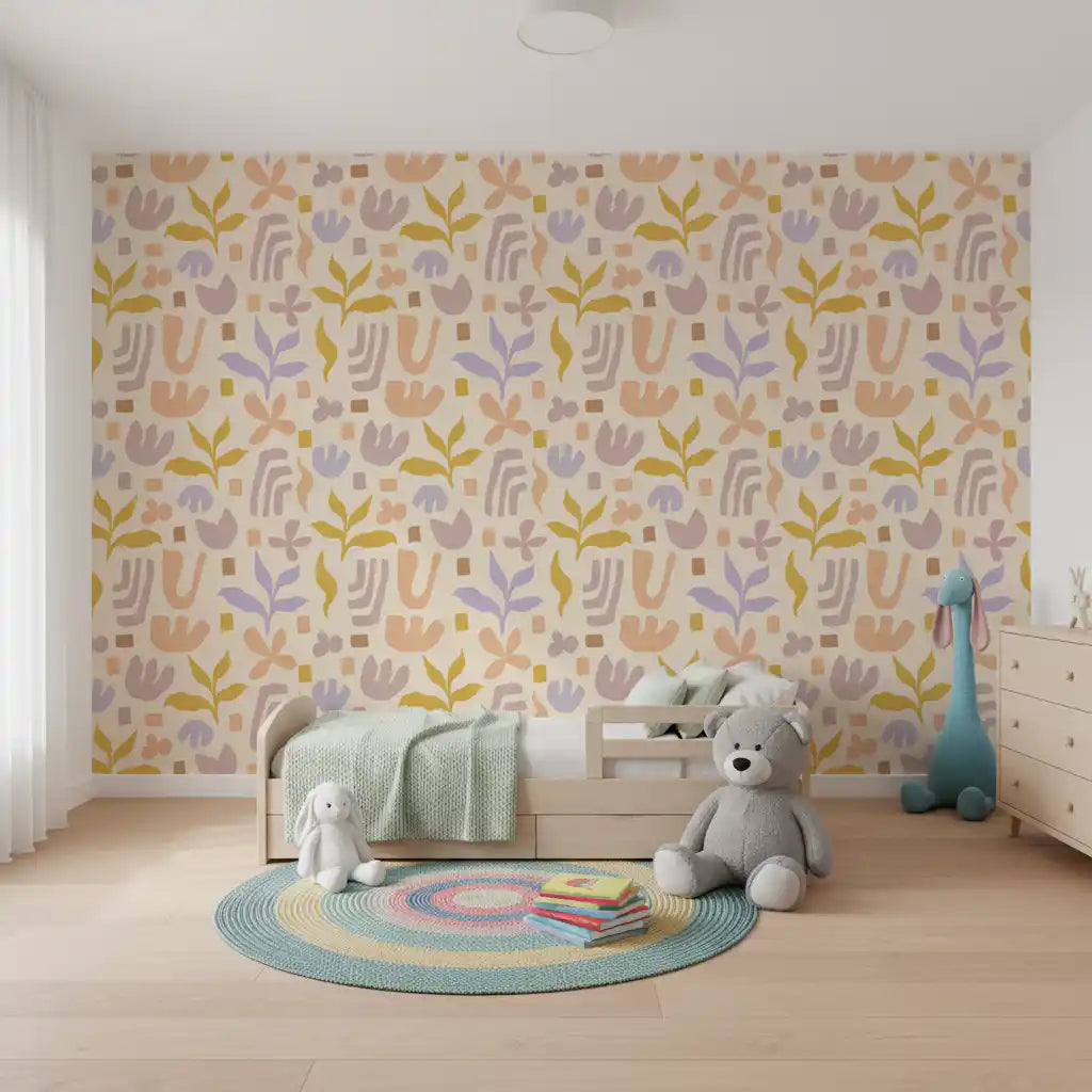 Abstract Organic Matisse Inspired Shapes Wallpaper⁠