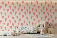 Soft Pink Heart Strokes Wallpaper⁠