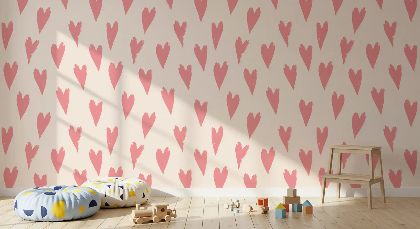 Soft Pink Heart Strokes Wallpaper⁠