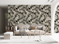 Minimalist Palm Leaf Monochrome Wallpaper⁠
