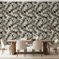 Minimalist Palm Leaf Monochrome Wallpaper⁠