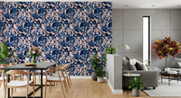 Indigo Grove Botanical Print Wallpaper⁠