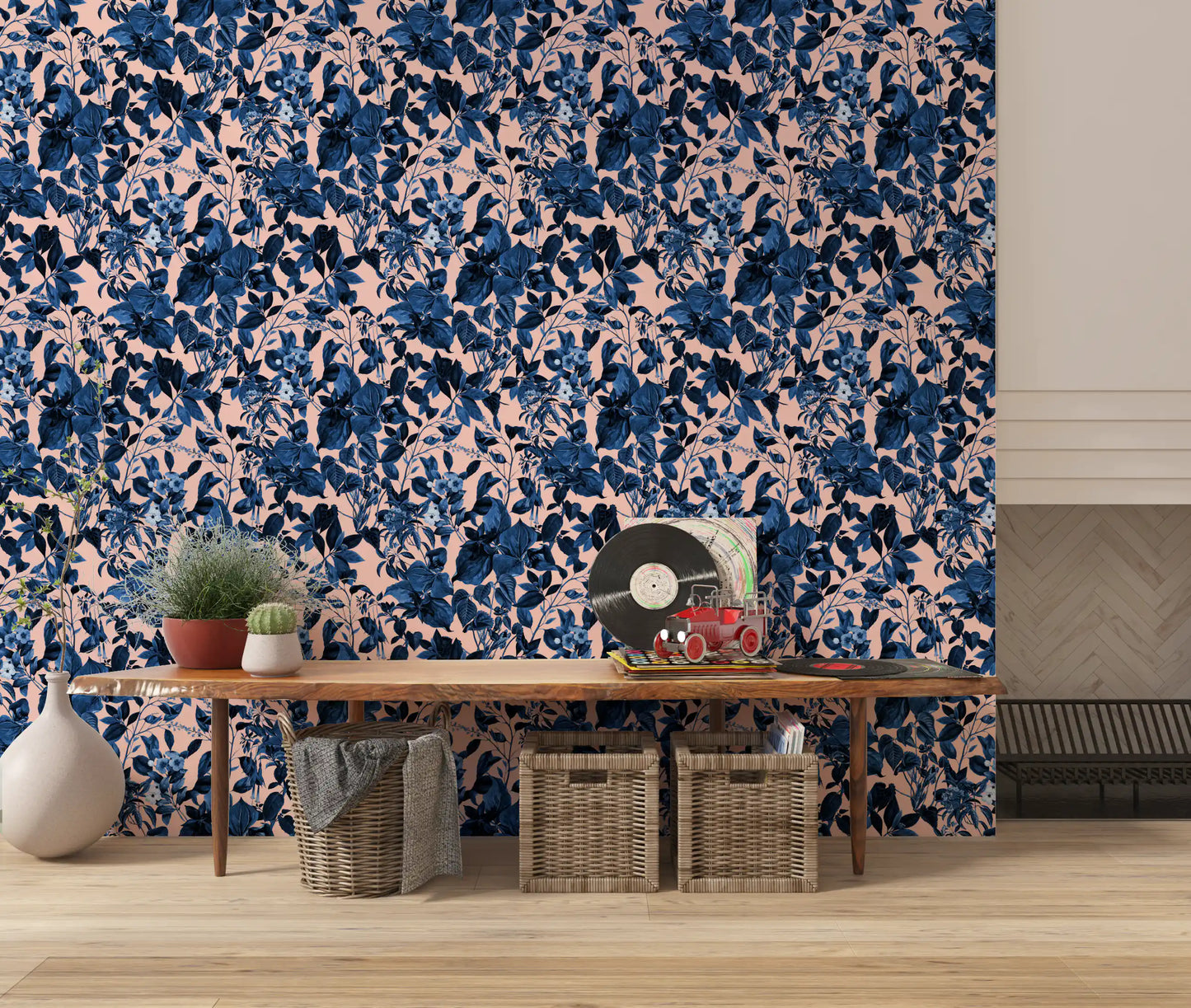 Indigo Grove Botanical Print Wallpaper⁠