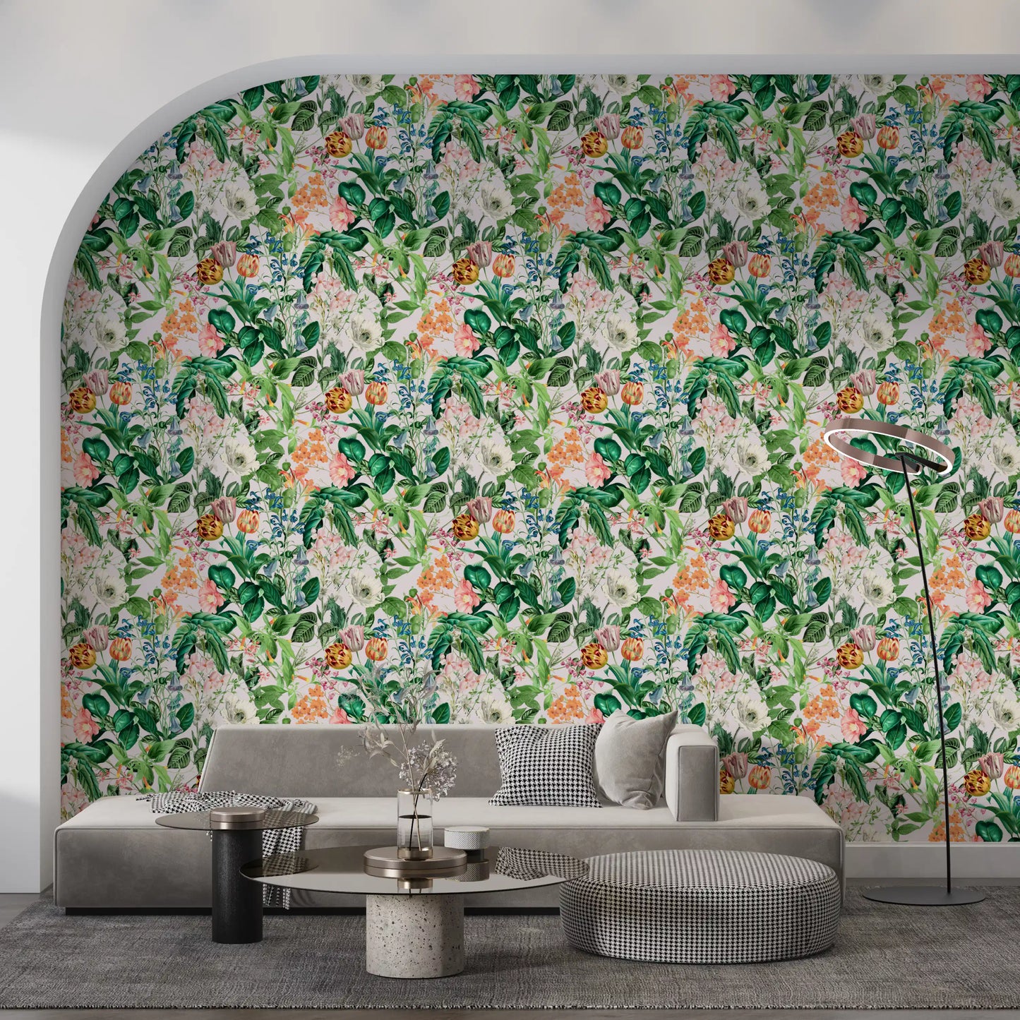 Tapet med vintage botanisk haveillustration⁠