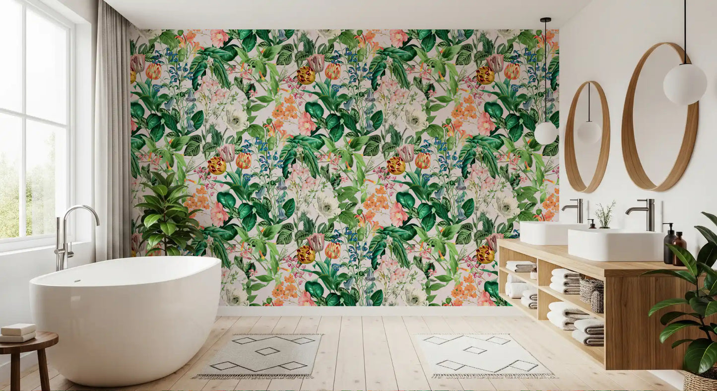 Tapet med vintage botanisk haveillustration⁠