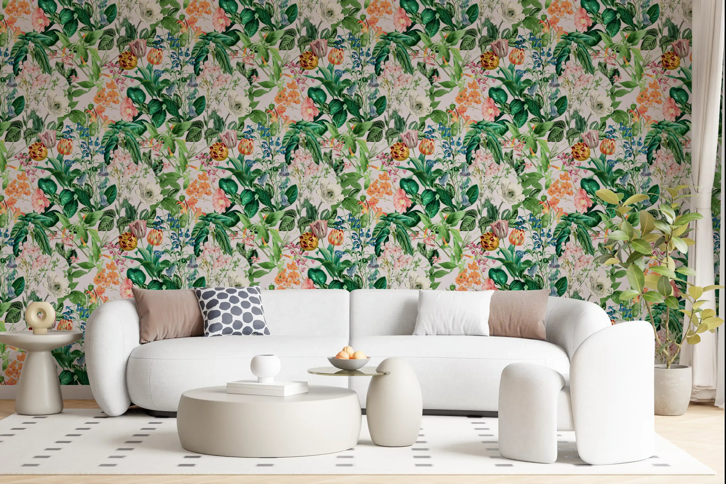Tapet med vintage botanisk haveillustration⁠