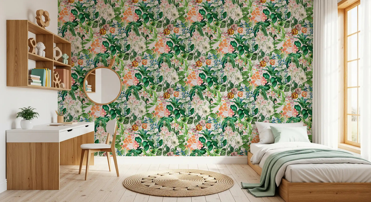 Tapet med vintage botanisk haveillustration⁠