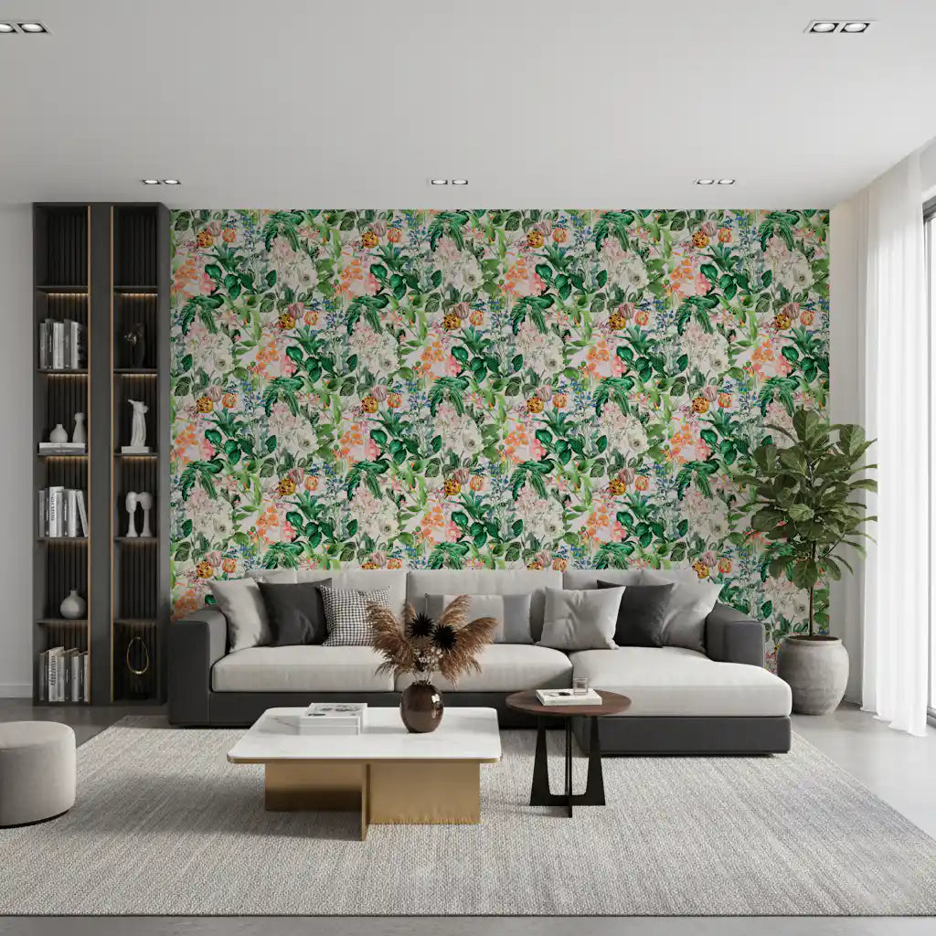 Tapet med vintage botanisk haveillustration⁠
