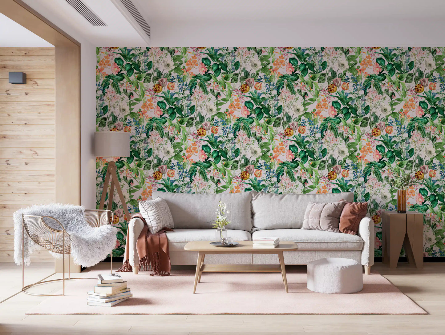 Spring Meadow Floral Pattern Wallpaper⁠