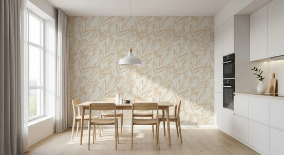 Minimalistisk penselstrøg løv tapet