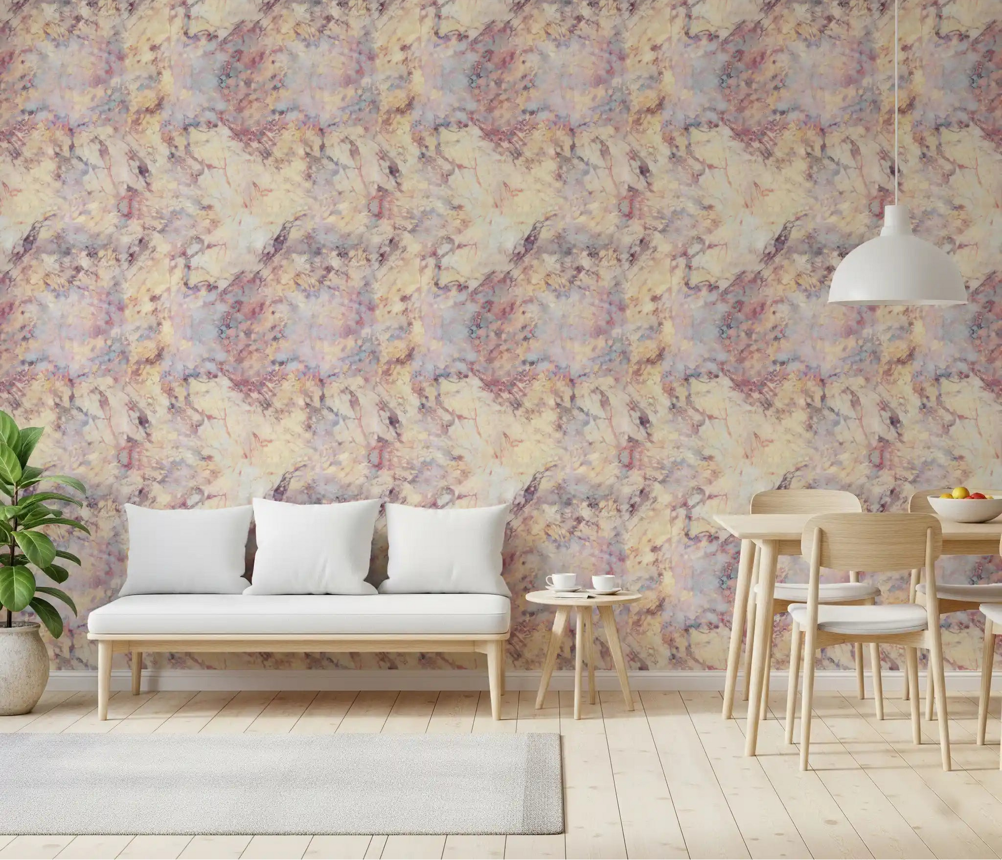 Modern Stone Vein Pattern wallpaper wrapping a calm Dining room, GD11754
