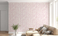 Soft Blush håndmalet tapet med lodrette striber⁠