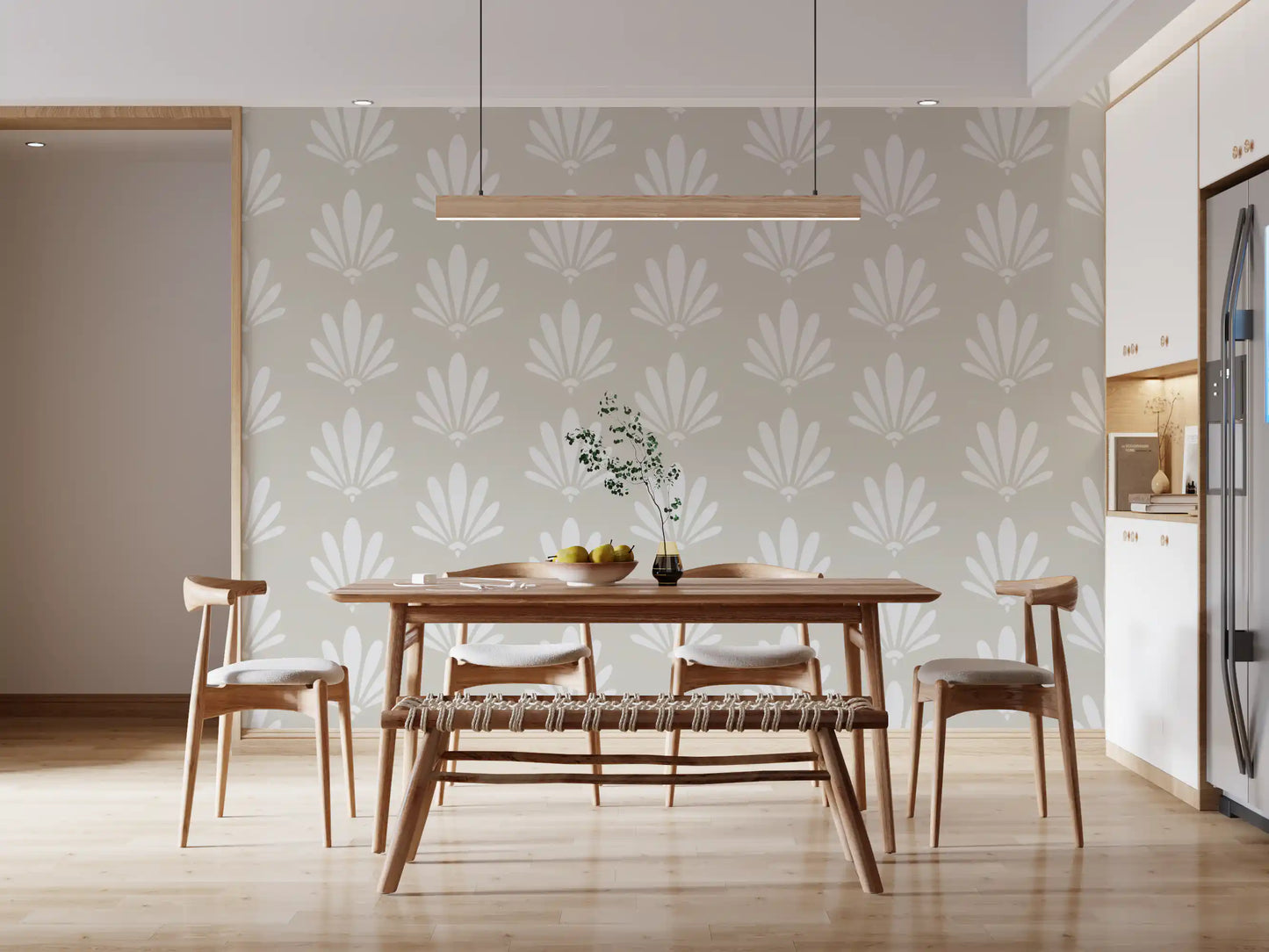 Minimalistisches Tapetenmuster mit Ventilator-Design