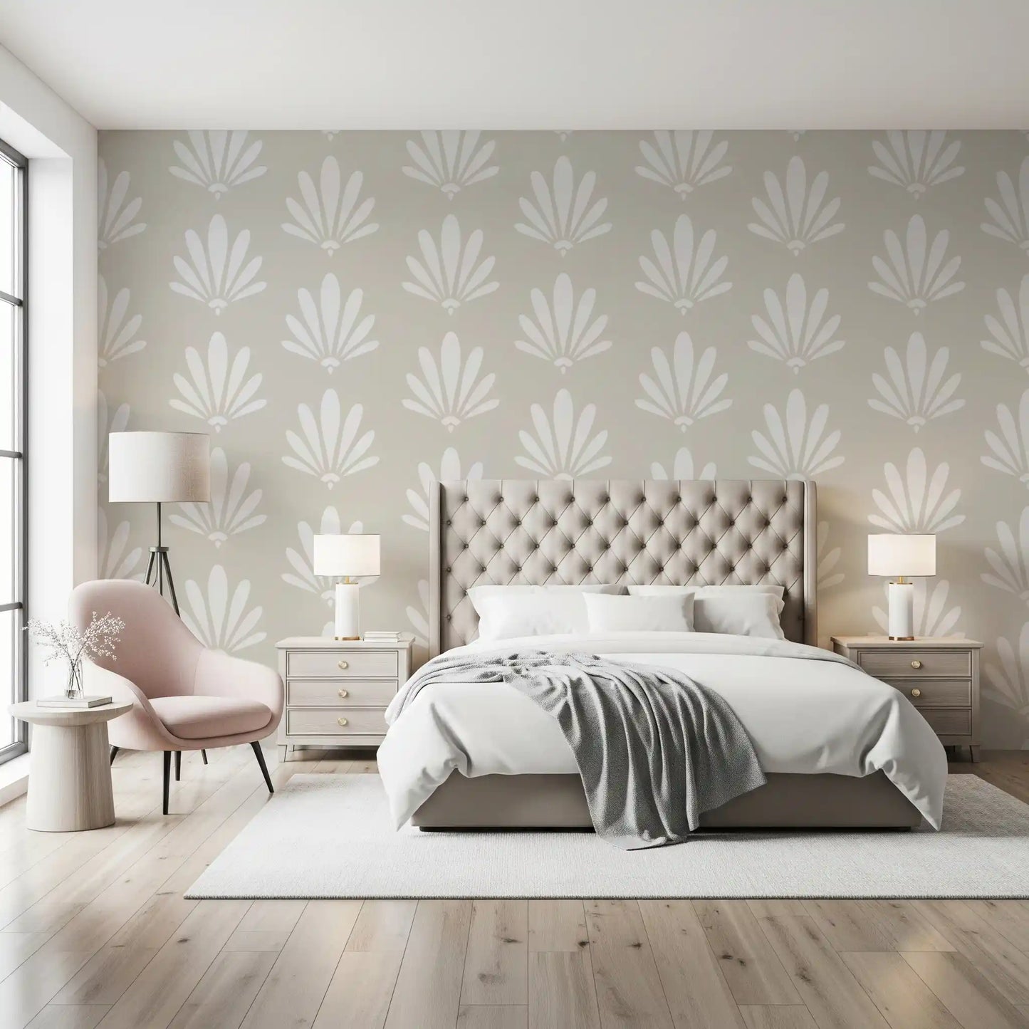 Minimalistisches Tapetenmuster mit Ventilator-Design
