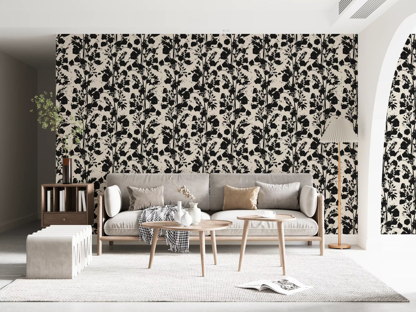 Ink Blossom Silhuet Tapet