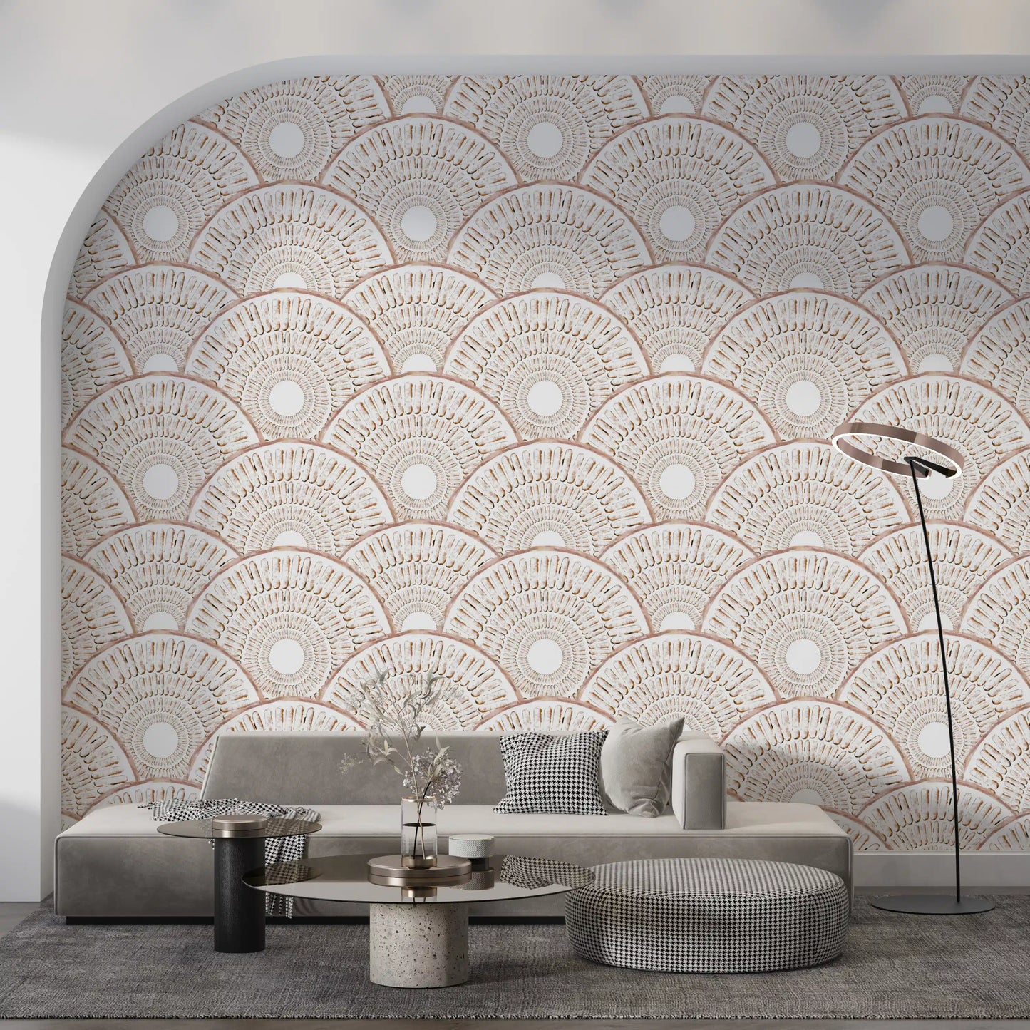 Art Deco-vifte med strålende buer tapet⁠