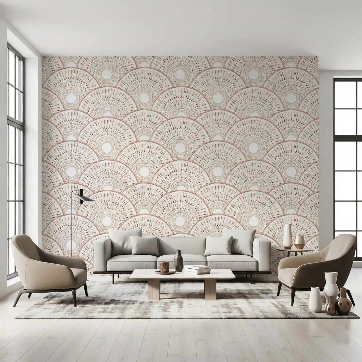 Art Deco-vifte med strålende buer tapet⁠
