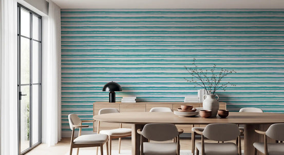 Papier peint texture trait organique bleu sarcelle⁠
